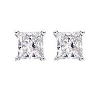 Ayoiow 9K Gold Earrings for Women Studs Simple with Princess Cut 0.3ct Diamond, Real Gold Earrings for Women Studs