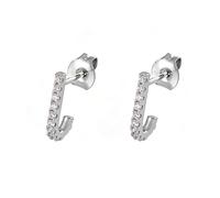 Ayoiow 9K White Gold Earring Studs for Women with Moissanite, Simple Vacation Earrings for Women, in White Gold