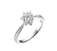 Ayoiow Anniversary Band Rings 14K White Gold with 0.7ct Round Lab Created Diamond and Created Ruby, 14 Year Anniversary Ring for Girlfriend Size V 1/2