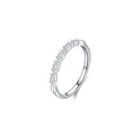 Ayoiow Anniversary Ring for Her, Created Diamond Knot Criss Cross Engagement Bands Platinum for Her, PT950 | Size R 1/2