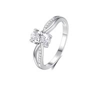 Ayoiow Anniversary Rings for Her, 1ct Moissanite Interweaving Infinity 14K Gold Rings for Women Stackable, 14K White Gold | Size S 1/2