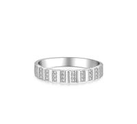 Ayoiow Anniversary Rings for Women Platinum, Created Diamond Line Platinum Engagement Ring for Her, PT950 | Size V 1/2