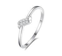 Ayoiow Antique Rings for Women Vintage, Diamond Knot Delicate Rings Platinum for Her, Pt950 | Size J 1/2