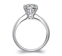 Ayoiow Antique Wedding Ring 9K White Gold with 0.7ct Lab Grown Diamond, Birthstone Promise Ring for Women Size I 1/2