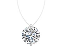 Ayoiow Basic Necklaces for Women with Moissanite Minimalist 2 Prongs Solitaire, Simple Necklace for Women in Silver, Platinum