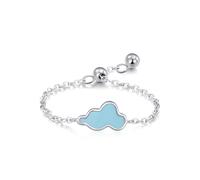 Ayoiow Beautiful Ring for Women 925 Sterling Silver, Silver Cloud Adjustable Chain Womens Wedding Bands Vintage for Girlfriend Wife Her, Suitable for Anniversary