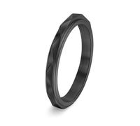 Ayoiow Beautiful Rings for Men, Rotatable Thin 3mm Couples Promise Rings Black, Stainless Steel Size P 1/2