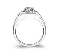 Ayoiow Beautiful Rings for Wedding 9K White Gold with 0.5ct Diamond, 50th Wedding Anniversary Rings for Him Size N 1/2