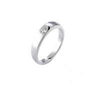 Ayoiow Beautiful Woman Rings 18K White Gold with 0.04ct Diamond, 18K Rings for Women Size J 1/2