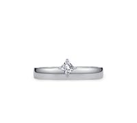 Ayoiow Best Engagement Rings, 0.25ct Lab Diamond Solitaire Wedding Band for Her Silver, Platinum | Size R 1/2