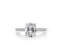 Ayoiow Best Friend Rings for Womens, 2ct Moissanite Big Stone forever Ring for Women pt950, Platinum | Size H 1/2