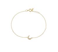 Ayoiow Big Sister Bracelet Moon, Diamond 0.04ct 14K Gold Bracelet for Women Real Gold 19+3CM