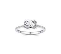 Ayoiow Big Stone Wedding Band for Women Eternity with 2ct Moissanite, forever Rings for Women, 9K White Gold | Size L 1/2