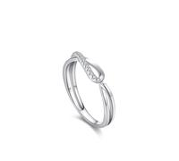 Ayoiow Butterfly 25th Wedding Anniversary Rings for Womens with Created Diamond, Beautiful Rings for Her, 14K White Gold | Size Q 1/2