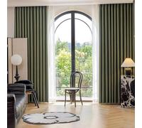 Ayoiow Dark Green French Door Window Curtains for Bedroom, Solid Color Darkening Curtains for Living Room Chenille, 54W x 84L inch (137 x 214 cm) Grommet
