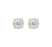 Ayoiow Earring Studs for Women 18K Yellow Gold Round, Diamond 0.5ct Vacation Earrings for Girlfriend