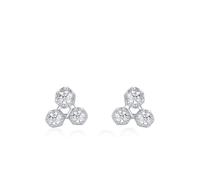 Ayoiow Earrings Studs for Women 925 Sterling Silver with Cubic Zirconia, Silver Geometric with Cubic Zirconia Summer Earrings for Women Trendy, Suitable for Anniversary