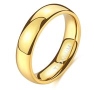 Ayoiow Engagement Band Ring, Polished Plain Promise Ring for Your Boyfriend Titanium Steel No Gemstone 6mm Size Q 1/2 Q 1/2