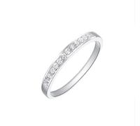 Ayoiow Engagement Bands 9K White Gold with 0.14ct Diamond, Beautiful Engagement Rings for Women Size J 1/2