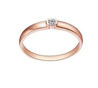 Ayoiow Engagement Ring Beautiful 14K Rose Gold with 0.05ct Diamond, Engagement Ring and Wedding Bands for Women Size V 1/2