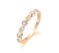 Ayoiow Eternity Band 18K Rose Gold Ring Wedding Band for Womens with Moissanite, forever Ring, 18K Rose Gold | Size 11 V 1/2