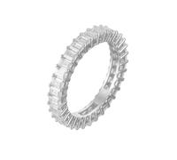 Ayoiow Eternity Promise Ring for Your Girlfriend with Moissanite, Platinum Engagement Rings for Her, Pt950 | Size L 1/2