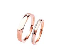 Ayoiow Forever Love Rings for Men Simple, Mens Wedding Bands Rose Gold Size U 1/2