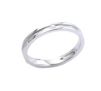 Ayoiow Forever Ring for Women 14K White Gold 14K-0.02ct with 0.02ct Diamond, Birthday Ring for Women Size M 1/2