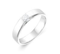 Ayoiow Forever Ring for Women 14K White Gold Princess cut Diamond 0.2ct, 14K Gold Promise Ring for Her Size Z