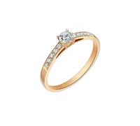 Ayoiow Forever Ring for Women 9K Rose Gold with 0.2ct Round Diamond, 40Th Anniversary Rings for Women Size I 1/2