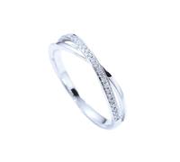 Ayoiow Forever Rings for Women with 0.1ct Diamond, 14 Karat Gold Anniversary Ring for Women Size M 1/2