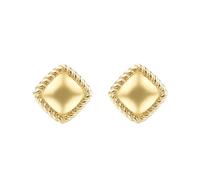 Ayoiow Gold Earrings Studs Geometry Square, Real Gold Earrings for Women Studs