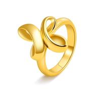 Ayoiow Gold Engagement Band for Men, Stainless Steel Promise Ring for Her Simple Knot Design| 21 mm Size L 1/2