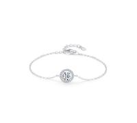 Ayoiow Halo Valentines Bracelets for Womens with 0.6ct Created Diamond, Bracelets Young Woman for Her, 18K White Gold | Size 18+5CM