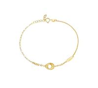 Ayoiow Handmade Bracelets for Women Mobius Ring Asymmetrical Chain, 14K Gold Bracelet for Her 20+3CM