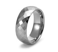 Ayoiow His And Her Wedding Bands Tungsten for Men Women, Tungsten Steel Rhombus Anniversary Rings for Men Silver-8MM, Size X 1/2