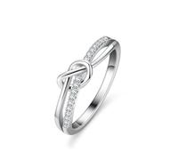 Ayoiow Infinity Knot Heart Platinum Infinity Ring for Womens with 1ct Moissanite, Antique Wedding Rings for Her, Pt950 | Size P 1/2