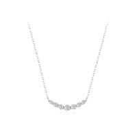 Ayoiow Jewelry Necklace for Women 925 Sterling Silver Cubic Zirconic, Silver with Smile Pendant Necklace For Women, Suitable for Birthday