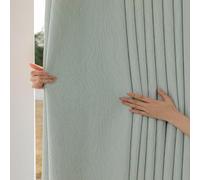 Ayoiow Light Green French Door Window Curtains for Bedroom, Solid Color Darkening Curtains for Living Room Chenille, 40W x 84L inch (102 x 214 cm) Grommet