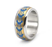 Ayoiow Mens Stainless Steel Rings Gold, Engagement Bands for Couples Glow in the Dark Spinner| 9 mm Size X 1/2