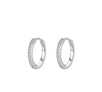 Ayoiow Platinum Statement Earrings for Women Formal White Moissanite, Gold Earrings Hoops for Her, Simple Hoop Pt950-11.2 Mm