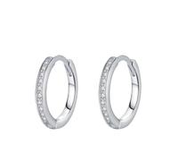 Ayoiow Platinum Vacation Earrings for Women White Moissanite, Simple Gold Earrings Hoops for Her, Simple Hoop Pt950-15.6 Mm