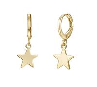 Ayoiow Pretty 14K Gold Earrings for Women Yellow Gold for Women, High Polished Star No Gemstone Dangle Earrings for Her