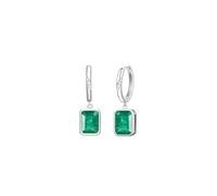 Ayoiow Pretty Earrings for Women Dangle Rectangle with 1.4ct Emerald, Gold Drop Earrings for Women Trendy