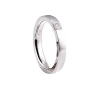Ayoiow Promise Ring for Her Real 18K White Gold with 0.1ct Diamond, Beautiful Engagement Rings for Women Size J 1/2