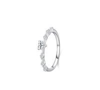 Ayoiow pt950 Anniversary Rings for Womens, 0.25ct Lab Diamond Thin Stacking 40th Birthday Ring for Her, Platinum | Size S 1/2