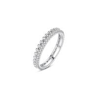 Ayoiow pt950 Ladies Wedding Ring for Womens, Moissanite Beads pt950 Vintage Ring for Her, Platinum | Size H 1/2