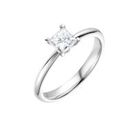 Ayoiow Pt950 Wedding Bands Platinum 0.5ct Princess cut Diamond, White Promise Ring for Girlfriend Size L 1/2