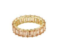 Ayoiow Rectangular 9 Kt. Gold Rings for Women with Morganite, 9K Anniversary Rings for Women, 9K Yellow Gold | Size M 1/2