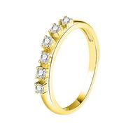 Ayoiow Simple 9K Yellow Gold Diamond Ring for Womens with Diamond, 9K Ring Minimal for Her, Yellow Gold | Size V 1/2